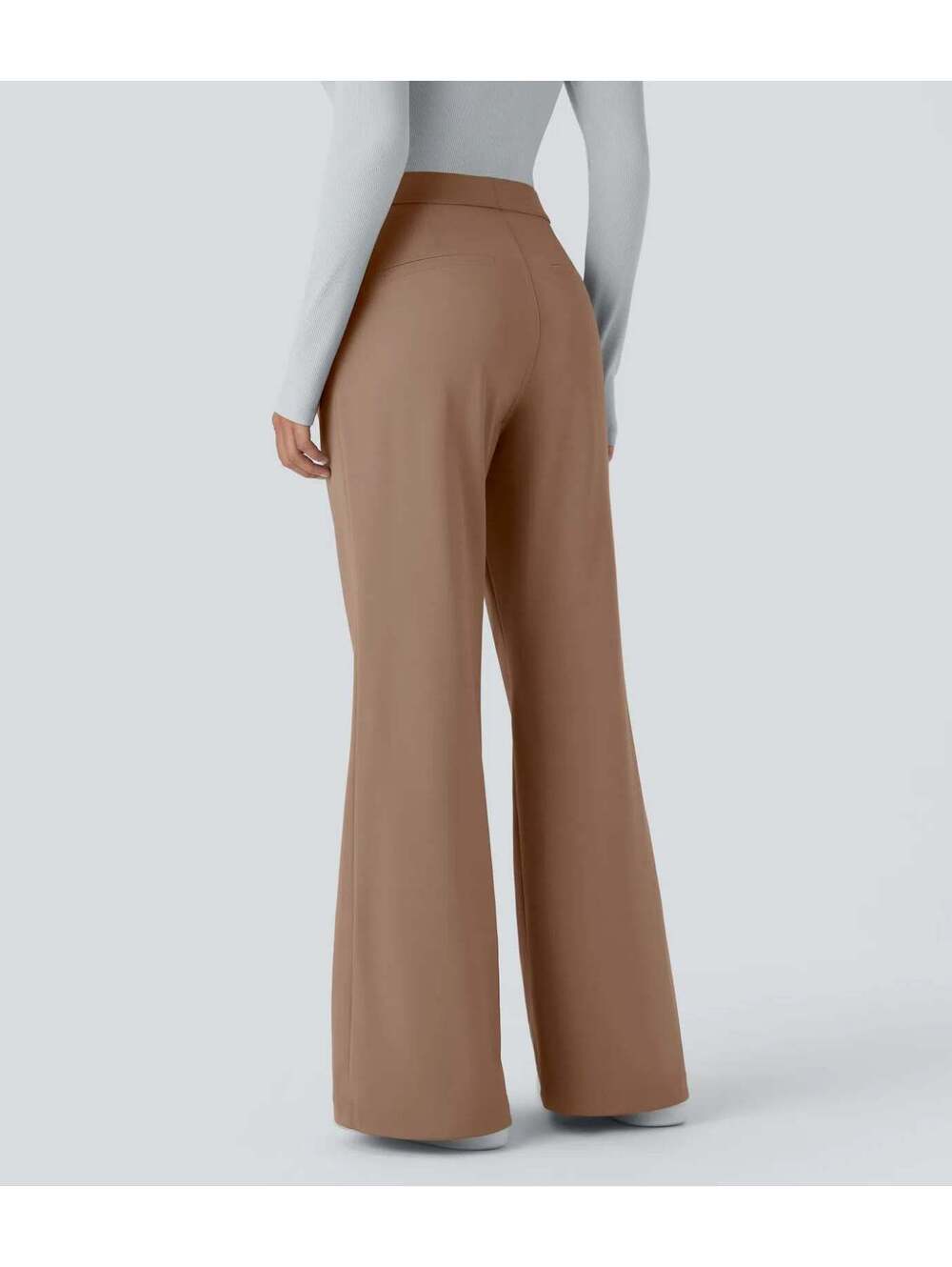 Halara Flex DayStretch High Waisted Pocket Work Flare Pants Burro Size Small - Picture 2 of 9